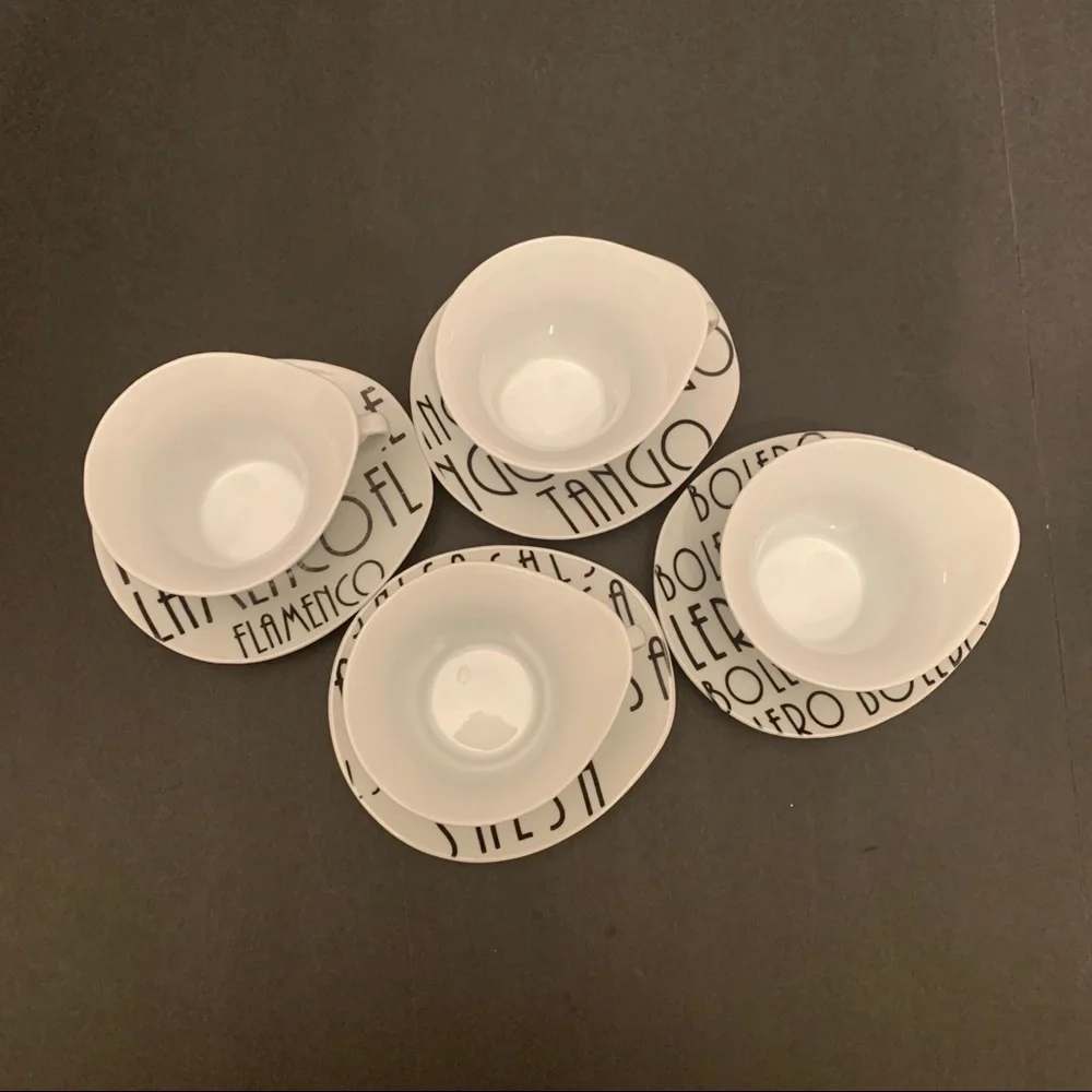 Bijoux Terner set of 4 espresso cups and saucers